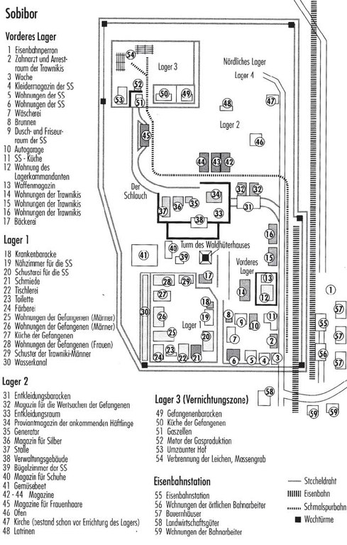 Lageplan des ehemaligen Vernichtungslagers